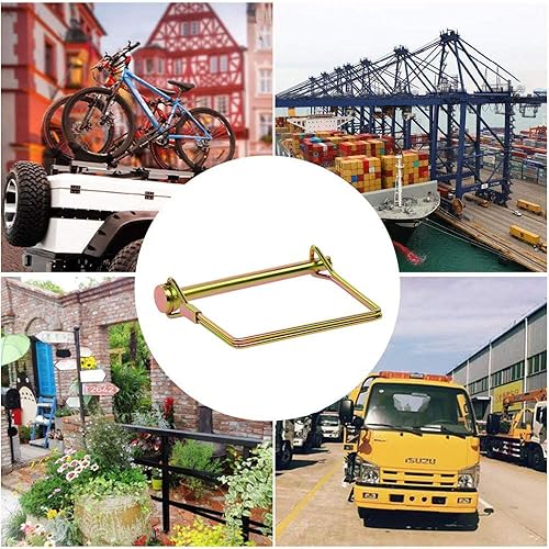 Miniatura 6 de Minelife 12 pasadores de bloqueo de alambre, pasador de bloqueo de eje de seguridad resistente de 14 de pulgada para remolques de granja, carros,