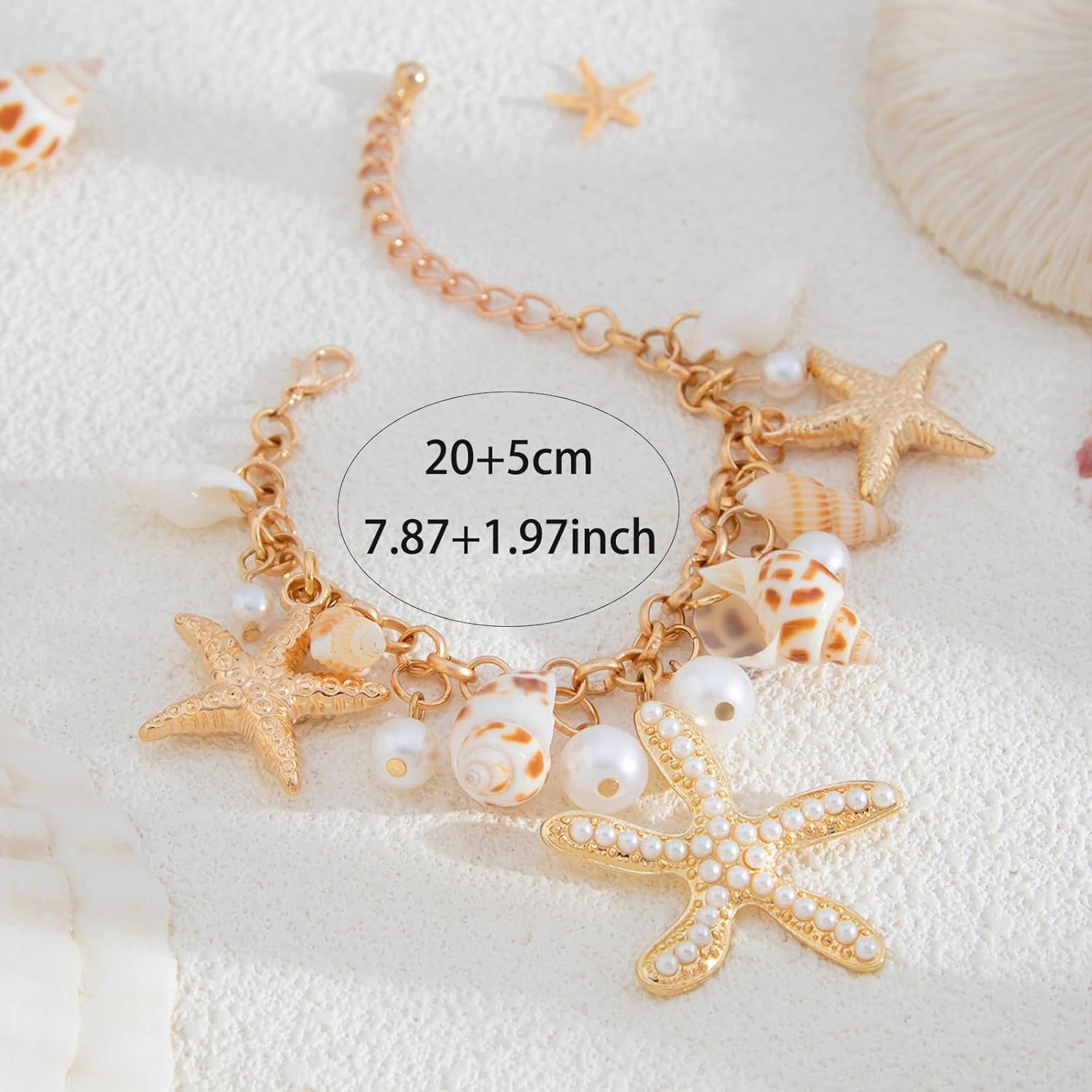 Shell Starfish Bracelet for Women Hawaiian Beach Bracelets for Women Pearl Conch Seashell Charm Summer Vacation Jewelry - Image 5