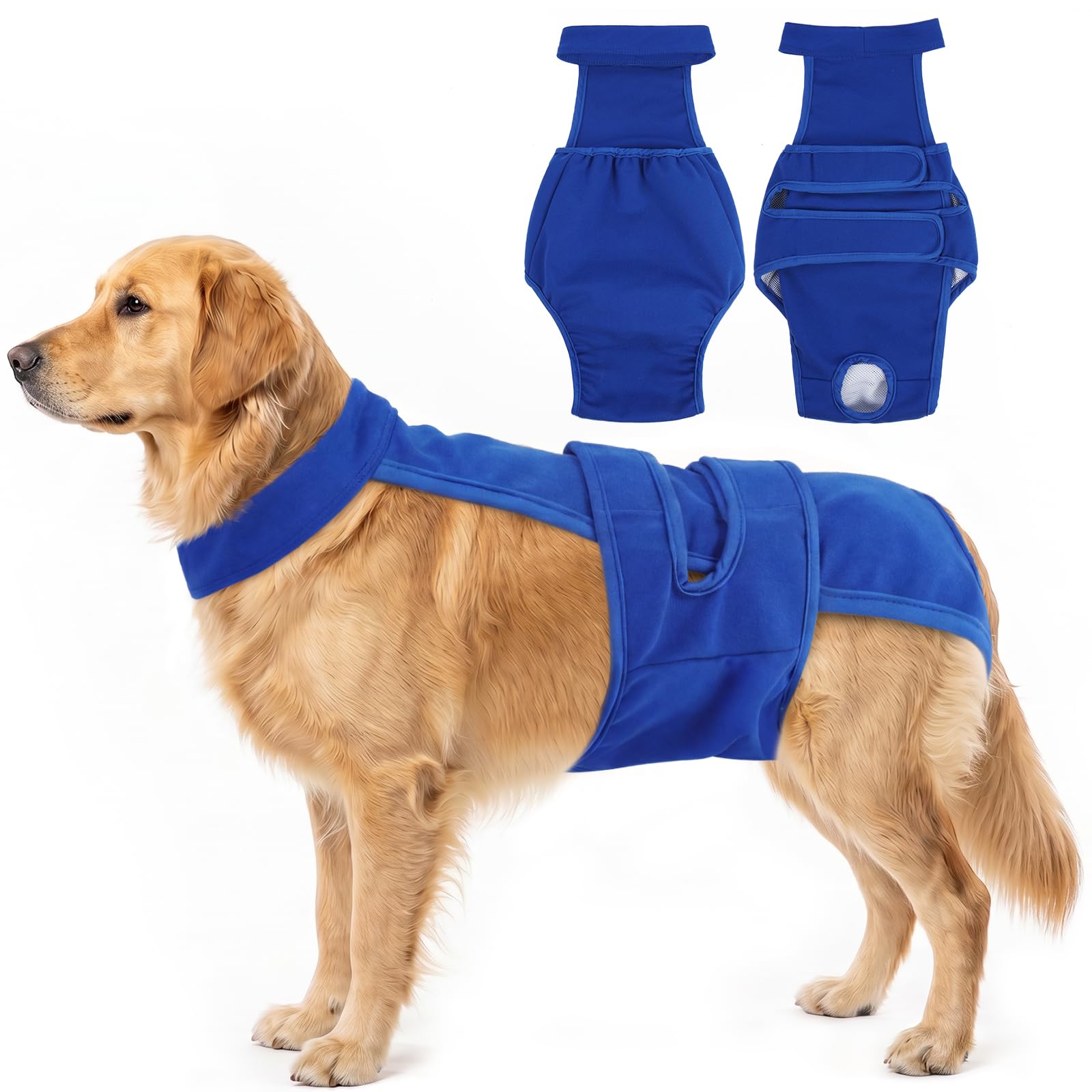 Lelepet Dog Nappies Female, Reusable Dog Period Diaper, Blue XL