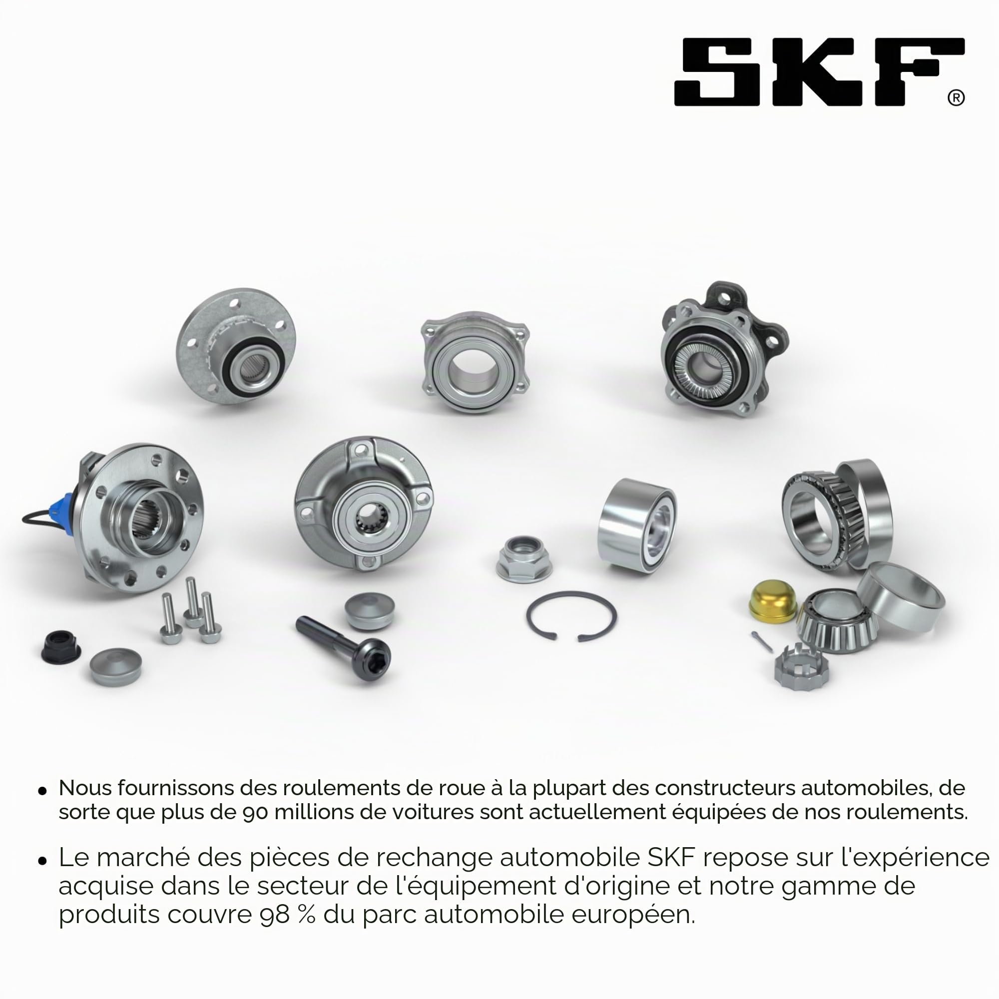 SKF 2x Jeu de roulements de roue avant/arrière VKBA3536 | Compatible avec: AUDI A4 B5 Avant, A4 B6, A4 B6 Avant, A4 B6 Cabriolet, A4 B7, A4 B7 Avant, A4 B7 Cabriolet, A6 C5