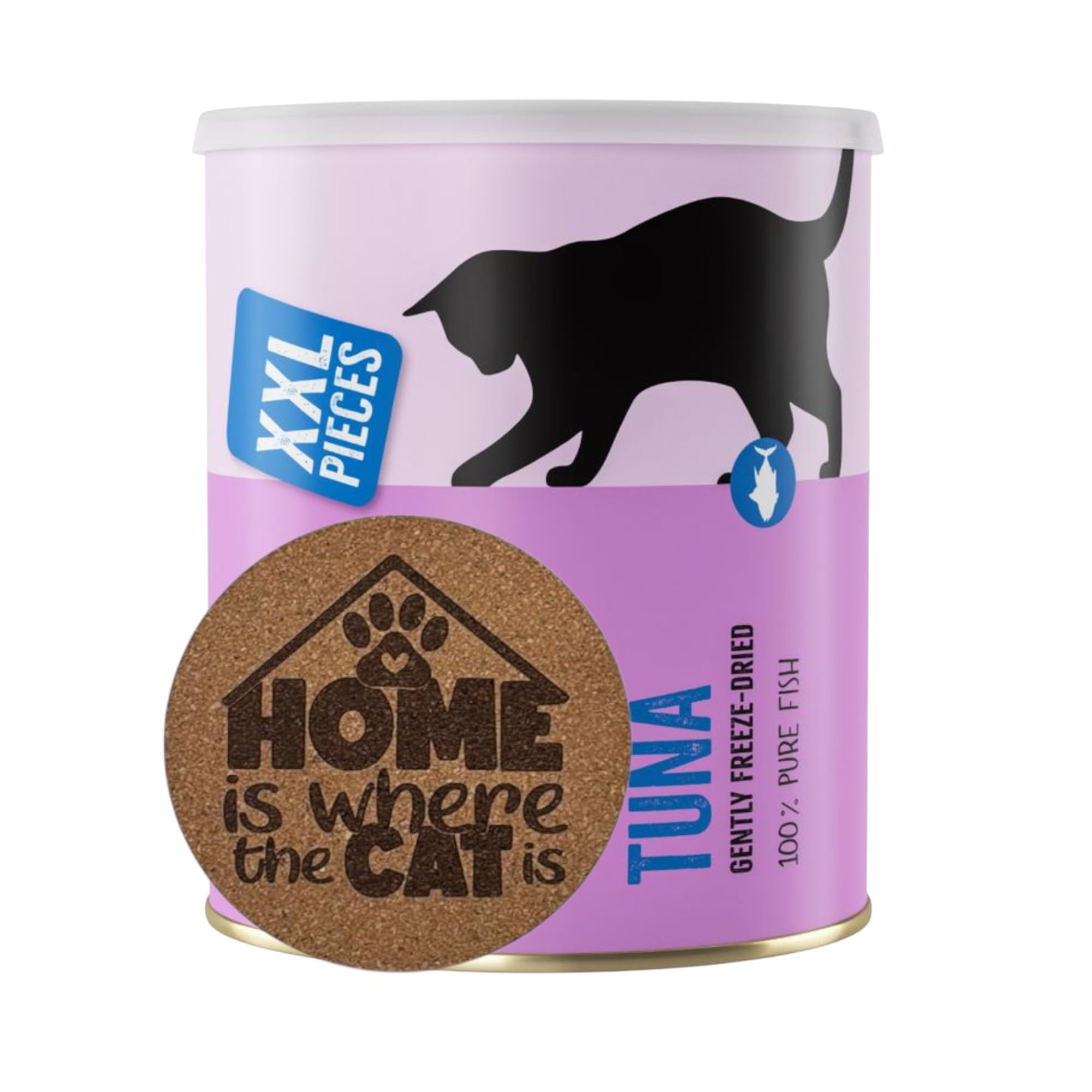 AETN Creations Cat Treat Bundle – Freeze Dried Tuna Snacks 180g – Grain Free, High Protein Treats for Adult Cats with AETN Exclusive Cat Coaster