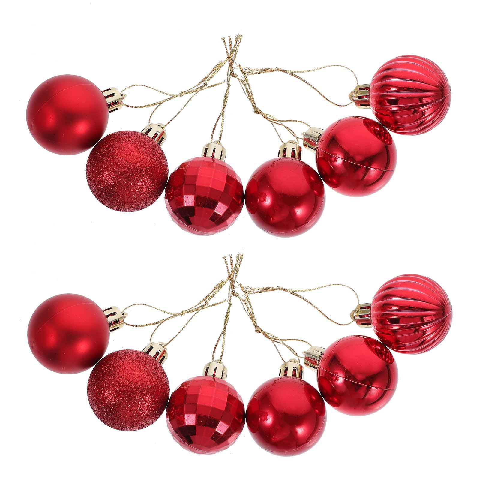 FRCOLOR 144 Piezas Bolas Colgantes para Árbol de Navidad, Rojas de PVC