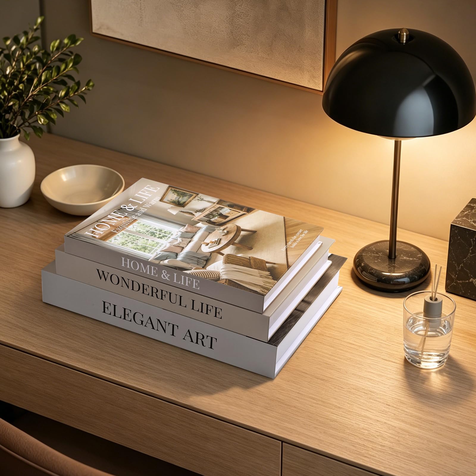 AFFLAT Set di 3 libri decorativi per la casa, libri decorativi nascosti, libri decorativi minimalisti per tavolino, scaffale, decorazione interna della casa, possono essere utilizzati anche come