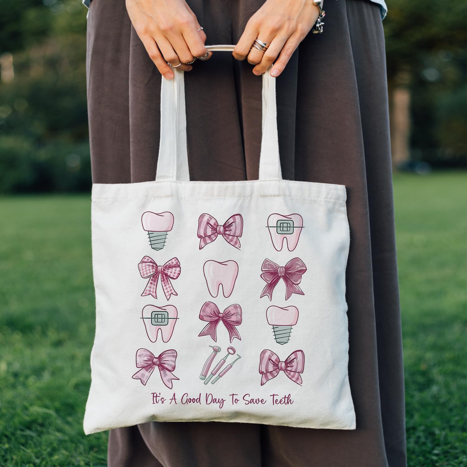 Dentist Nurse Gifts for Women, Canvas Tote Bags, Reusable Grocery Shopping Bag