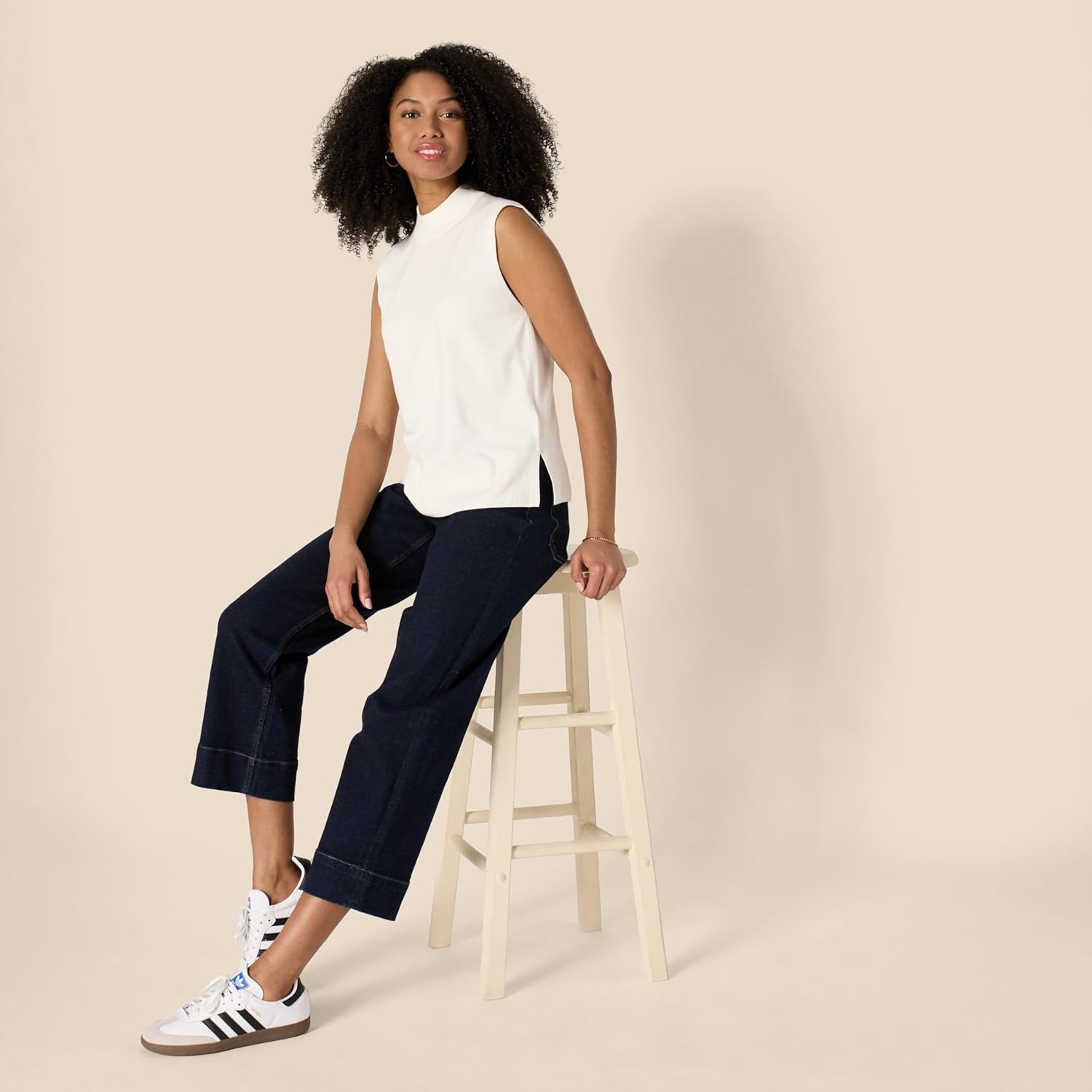 Amazon Essentials Women's Regular-Fit Cap Sleeve Pullover Mock Neck Sweater Top - Image 4