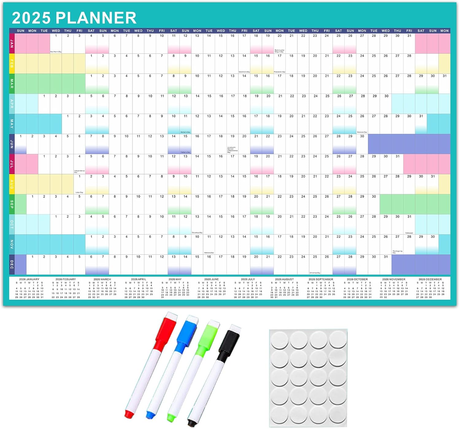 Ubxvamm 2025 Wall Calendar Yearly Wall Planner with