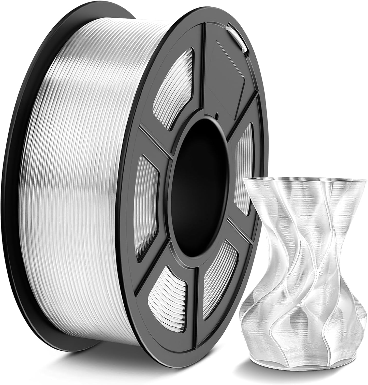 TECBEARS PETG Filamento 1.75mm Transparente, Filamento para Impresora 3D PETG de Fuerte Tenacidad, Carrete de 1 kg, +/- 0,02 mm, Adecuado para la mayoría de las Impresoras FDM