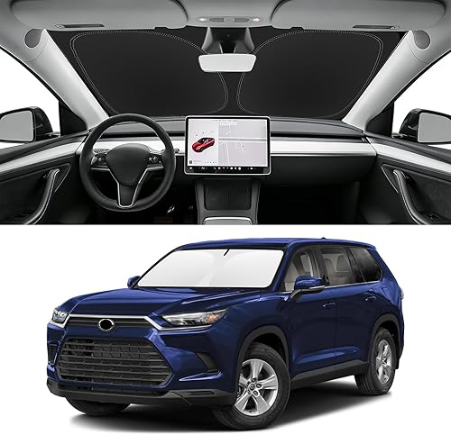 Miniatura 198 de Parasol de parabrisas de ajuste personalizado para Nissan Titan 2017-2024, bloquea los rayos UV y el calor, parasol de ventana delantera, fácil