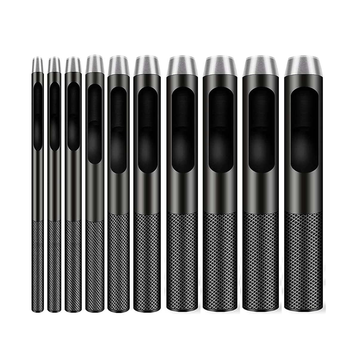 IRISFLY 10pcs Round Steel Leather Craft Hollow Hole Punch 1mm to 10mm for Belt