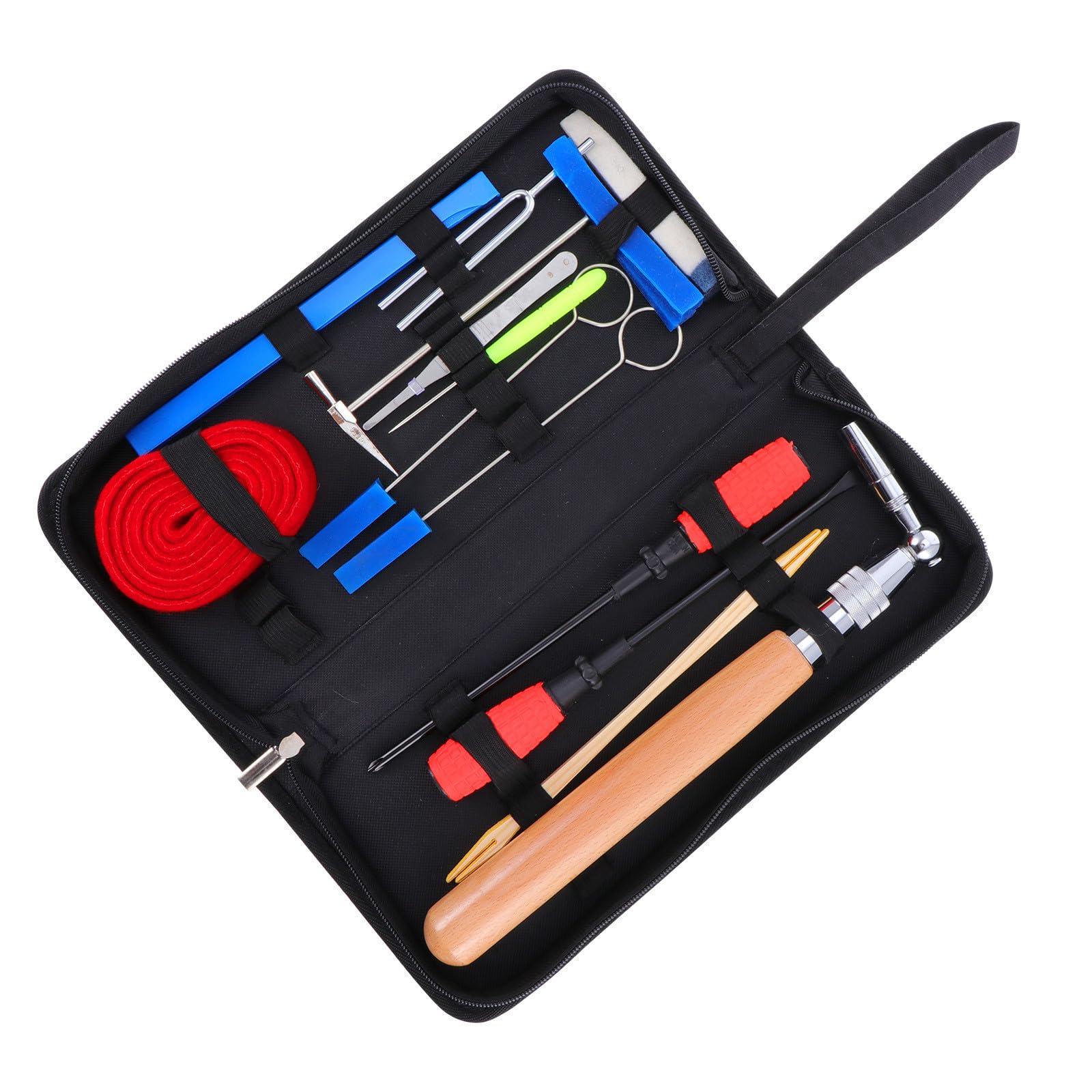 POPETPOP 16 Pezzi Kit per Accordatura Pianoforte, Strumenti di Accordatura per Piano, Nero, con Custodia, per Studenti