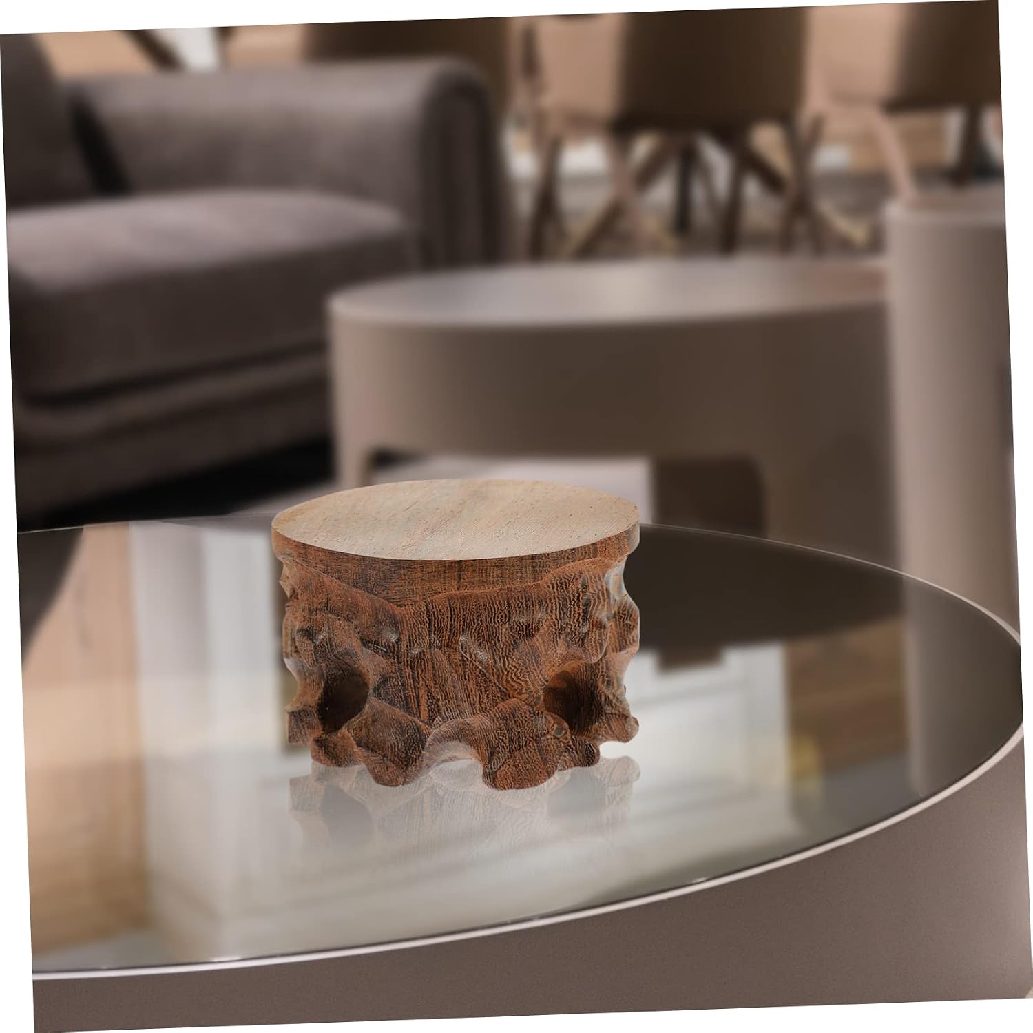 Levemolo Delicate Wooden Display Base for Vases Home Ornaments and Craft Decoration Height for Jewelry Boxes Tea and Floral Arrangements image 5