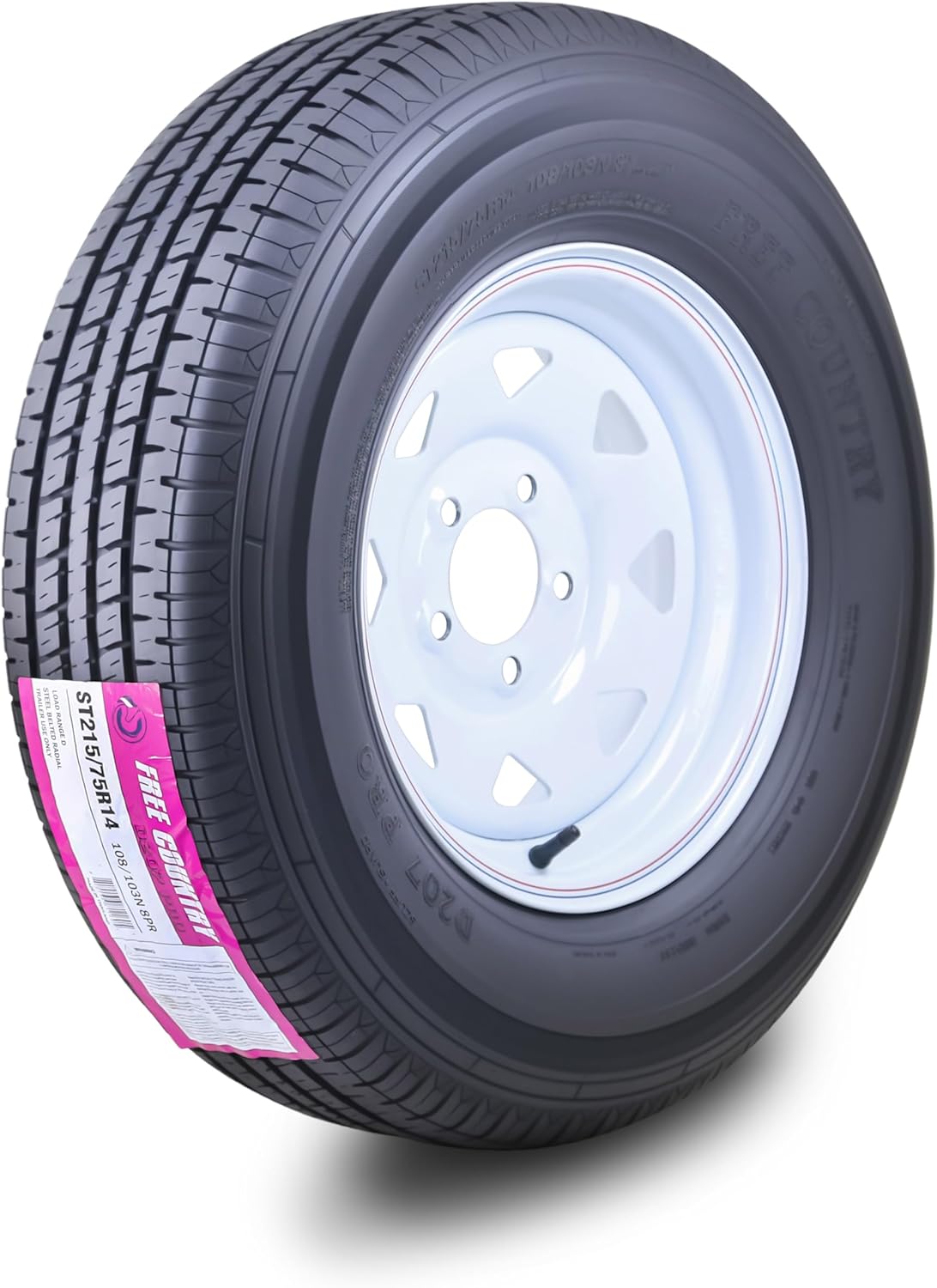 Free Country Trailer Tire Wheel Assembly ST175/80R13 6-Ply C 91M 5 Lug on 4.5" PCD White Spoke Wheel