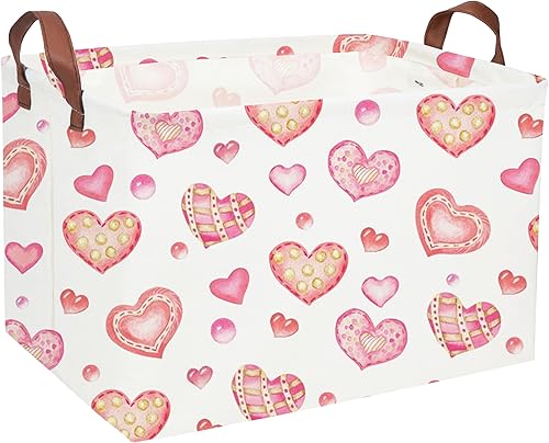 Miniatura 40 de Essme Cestas rectangulares de animales, cesta de almacenamiento rosa con asas para decoración de habitación de niñas, bonito contenedor de Animal