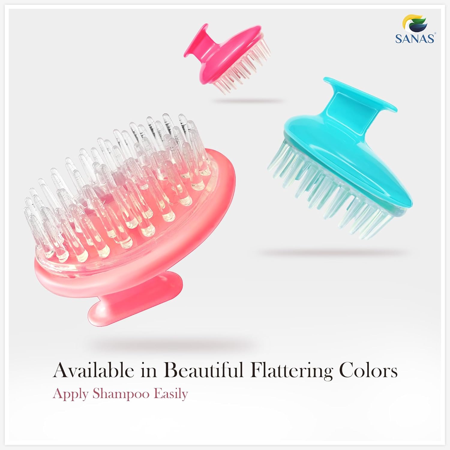 Sanas Hair 3Pcs Scalp Scrub Shampoo Brush with Handle Multicolour Soft Silicone Body Wash Scrubber Cleaning Massager Bathing Tool Hair Washing Comb (3Pcs) Sanas Hair 3Pcs Scalp Scrub Shampoo Brush with Handle Multicolour Soft Silicone Body Wash Scrubber Cleaning Massager Bathing Tool Hair Washing Comb (3Pcs)