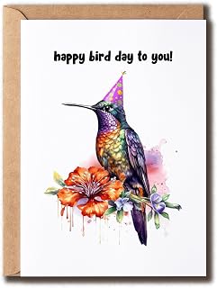 Happy Bird Day To You Card - Bird Birthday Card - Greeting Card - Gift For Friends - Hummingbird Anniversary Card