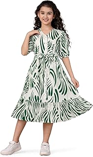 Jwalin Girls Rayon Printed Western Dress|One Piece Dress|Girls Dresses|Dress for Kids Price In India