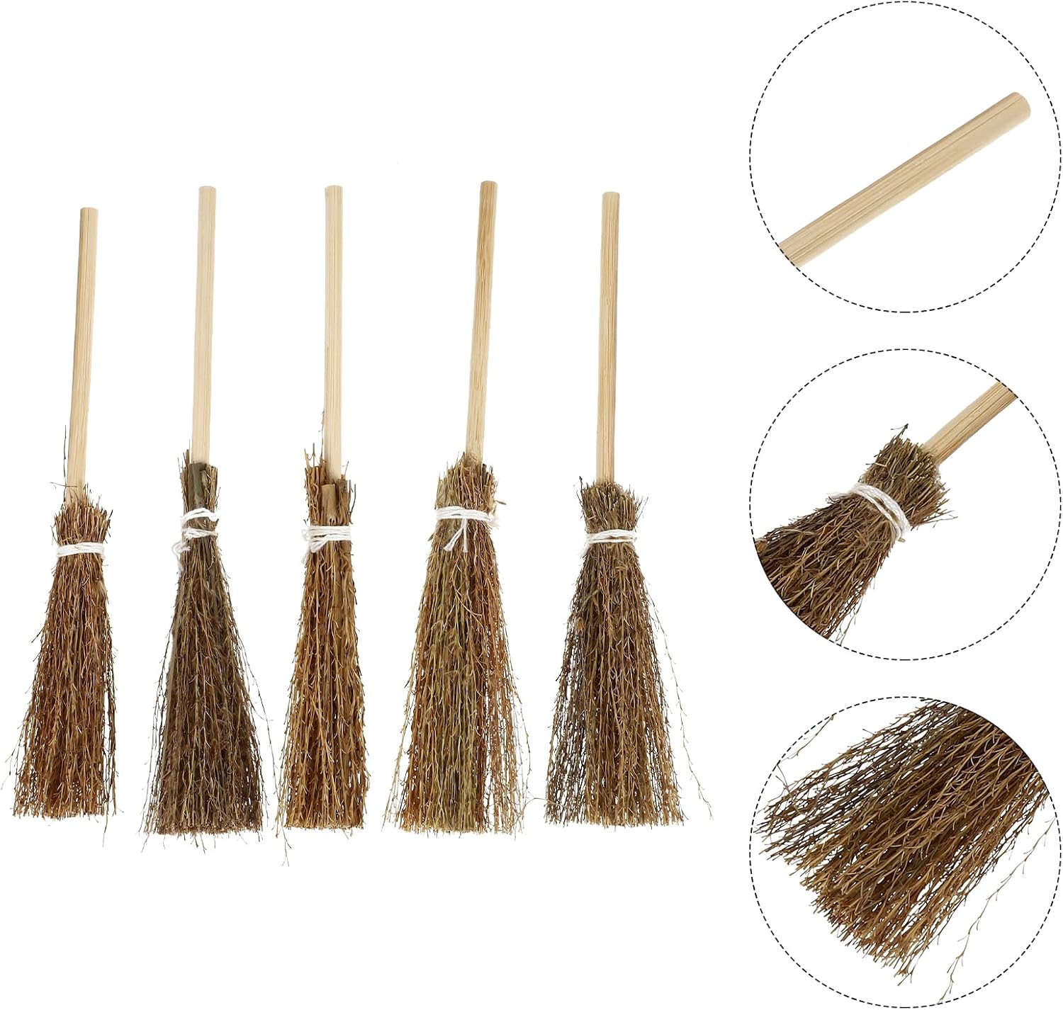 TOYANDONA 5pcs Dollhouse Miniature Broom Mini Broom Dollhouse Furniture Props Micro Landscape Decor