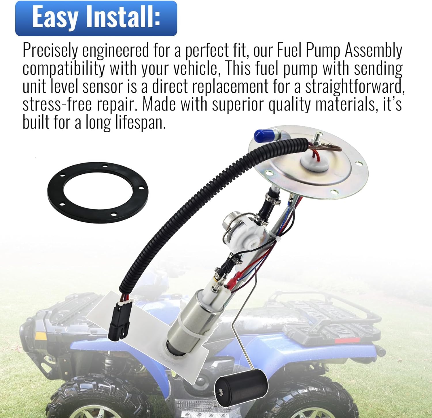 47-1048 Fuel Pump Assembly 5-Bolt Compatible with Polaris Sportsman 700 EFI 2006 2007 2008, Sportsman 800 EFI 2005 2006 2007 2008 Replace# 2520496 2520776