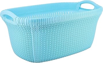 سبت غسيل بيضاوية بتصميم نخيل من الهلال والنجمة (تركواز)