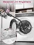 Cordless Vacuum Cleaner, 10 in 1 Stick Vacuum with Powerful Suction, Hose, Green LED Light, Anti-Tangle Brush, Lightweight Rechargeable Vacuum Cleaner for Home, Hardwood Floors, Pet Hair (Black Pink)