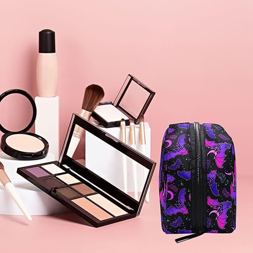 Miniatura 10 de MNSRUU Pequeña bolsa de cosméticos para niñas y mujeres, de viaje, con estampado de leopardo colorido, organizador de artículos de tocador con