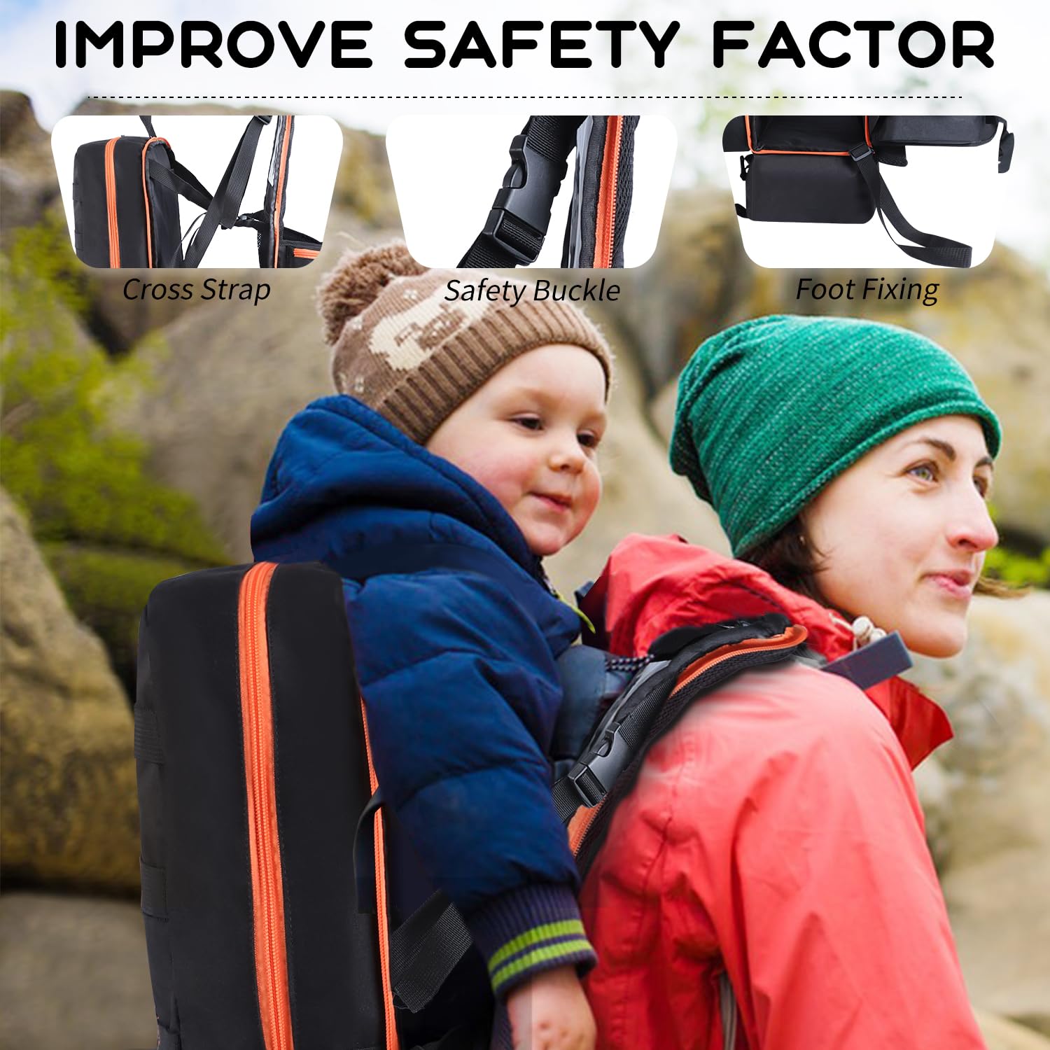 Baby Carrier Backpack,Comfortable Hiking Child Backpack Carrier,Ultra Lightweight Compact Child Carrier to Attach Hiking Backpack,with Large Storage Space(Bag Only)