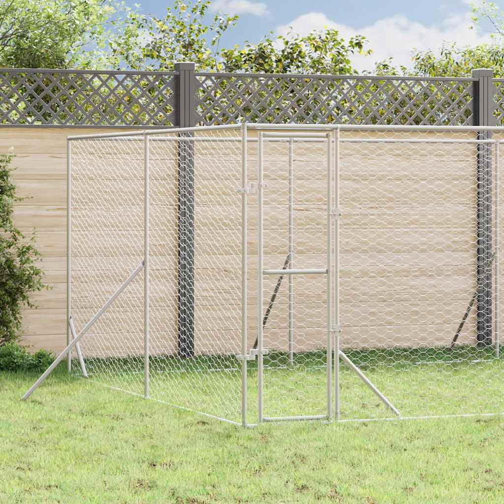 Perrera para perros de acero galvanizado para exteriores, 8 x 12 x 2 m, resistente a la intemperie con puerta con cierre, ideal como establo para perros, pico, recinto al aire libre para
