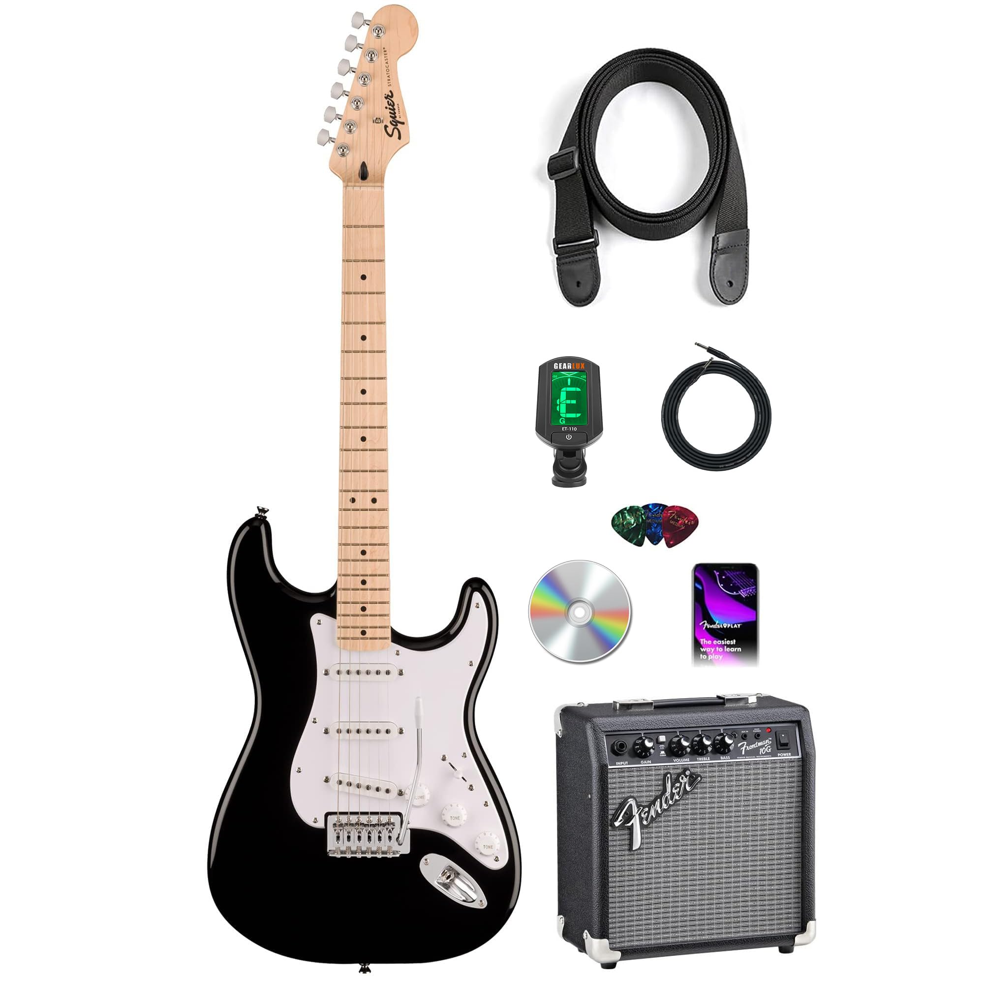 Amazon.com: Fender Squier Sonic Stratocaster - Black Bundle with