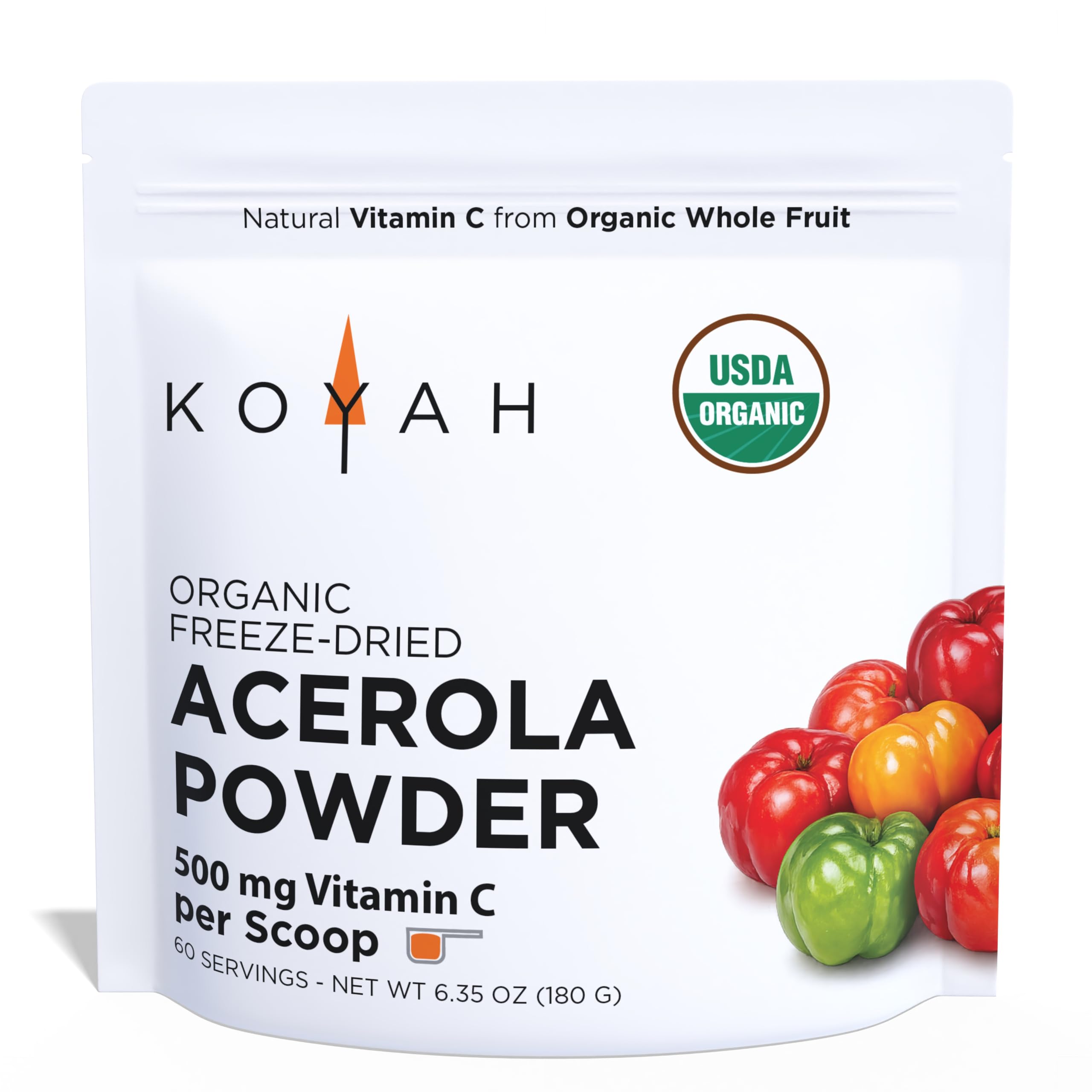 KOYAH - Organic Acerola Powder, Freeze-Dried: 60 Servings