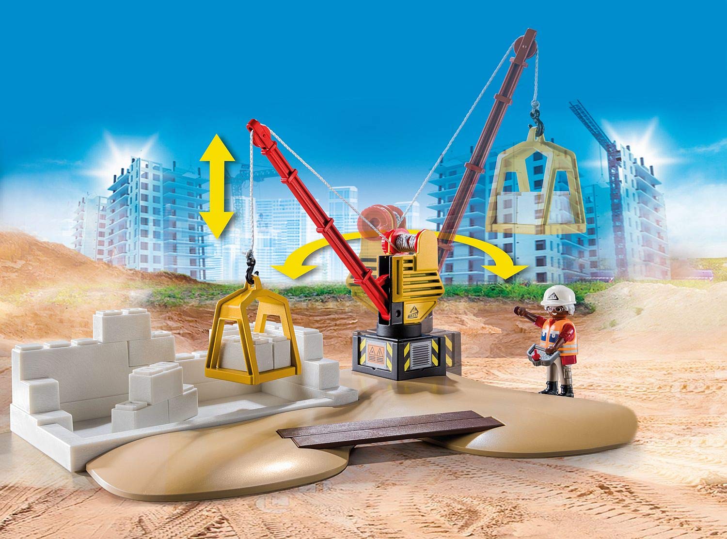 PLAYMOBIL City Action 70742 Chantier avec Camionnette A partir de 4 Ans