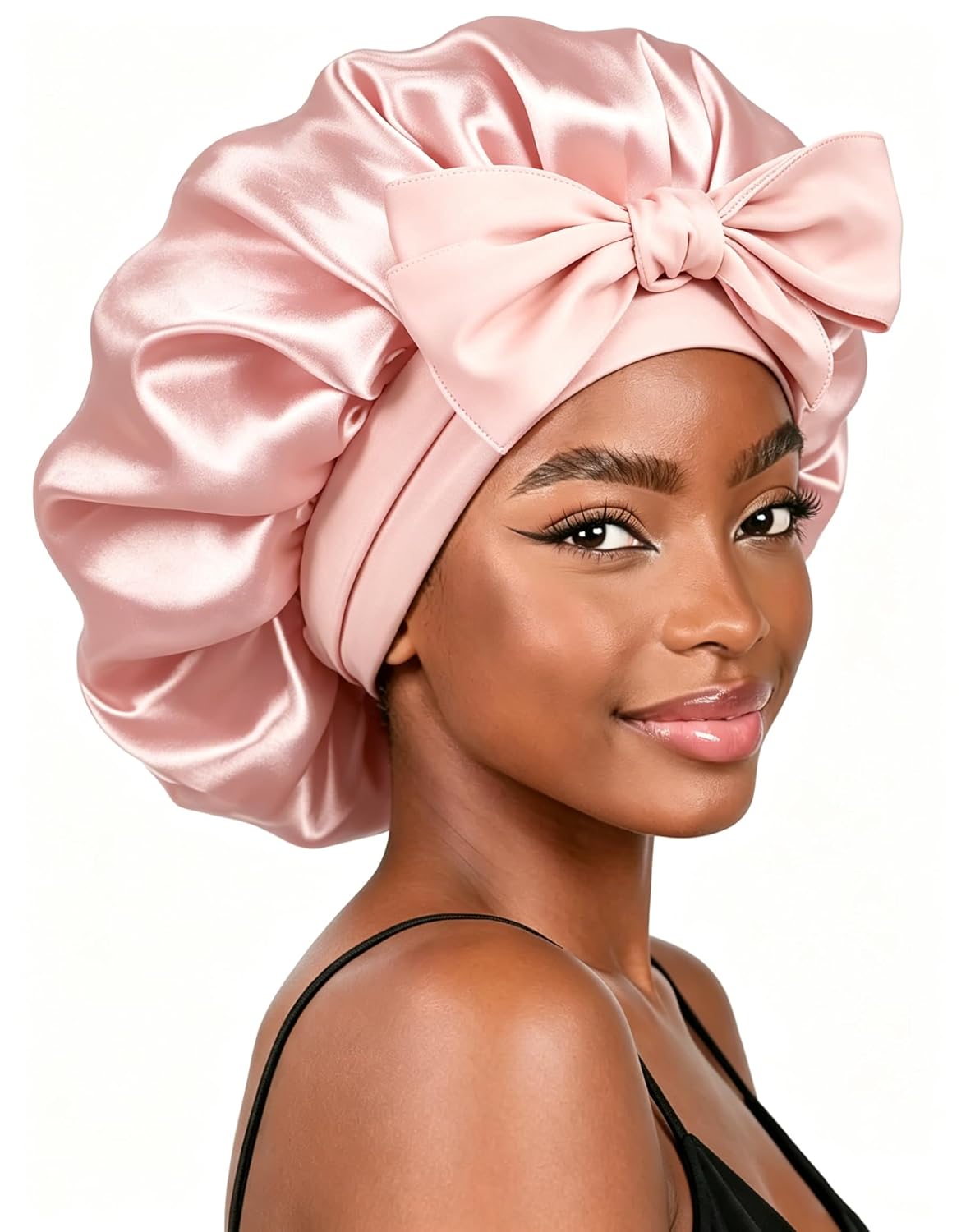 Adjustable Satin Bonnet for Sleeping Women Double Layer Hair Wrap Prevents Tangles Thinning