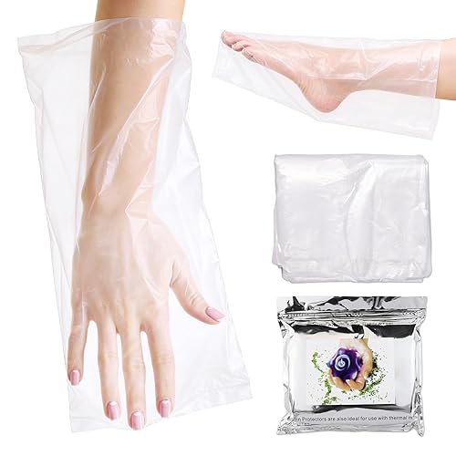 100 unidades – Guantes térmicos de cera de parafina para uso profesional o personal de manos o pies Claro,Azul,Rosado