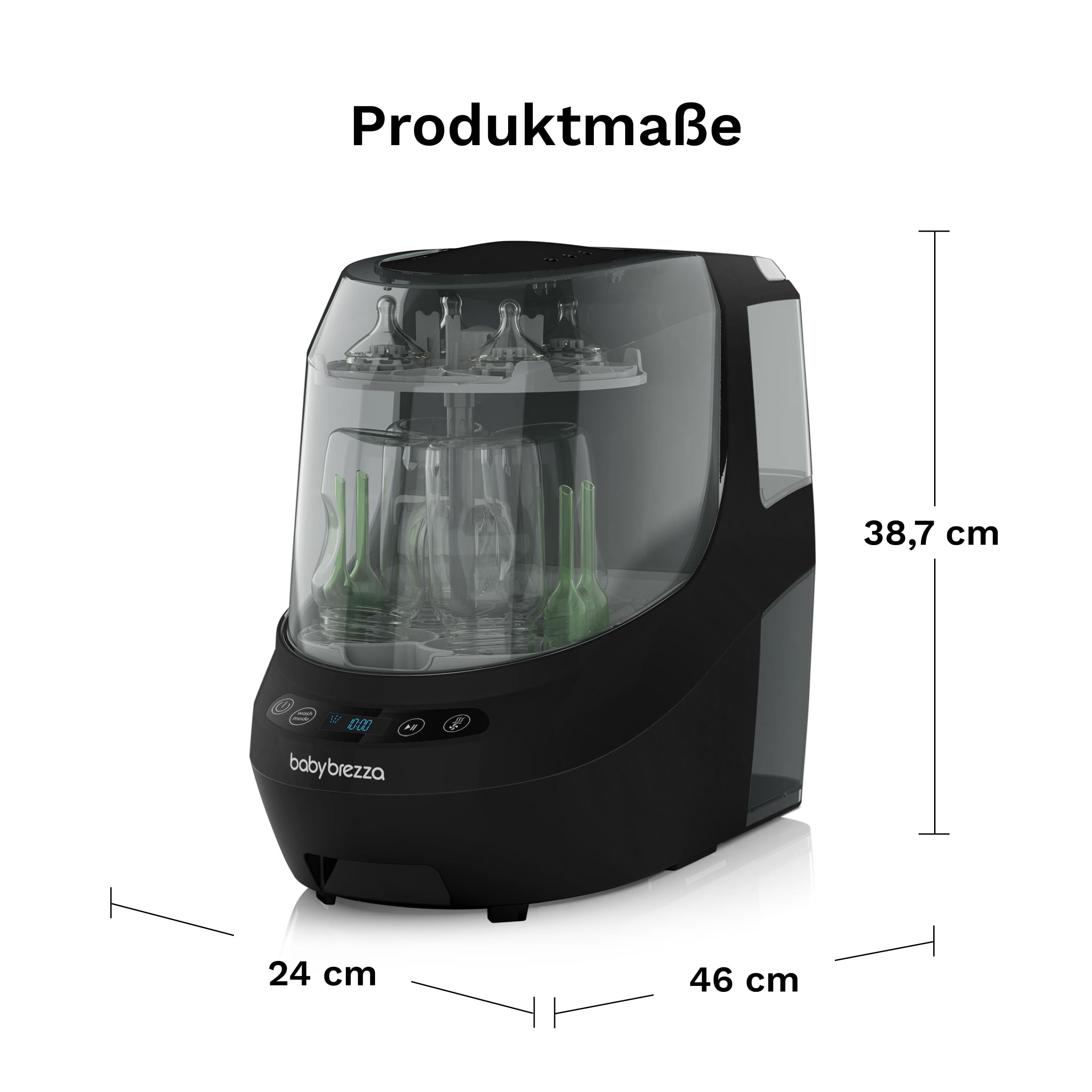 Baby Brezza Formula Pro WiFi & Bottle Washer Pro Bundle Schwarz Set | Mischt Milchpulver & Wasser per App, wäscht, sterilisiert & trocknet Flaschen automatisch – Premium-Bundle