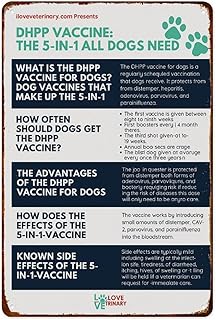 Dhpp Vaccine: The 5-In-1 All Dogs Need Metal Aluminum Signs Retro Wall Decor 8X12 Inch for Living Room Kitchen Farm Bedroom Bathroom Decoration Posters
