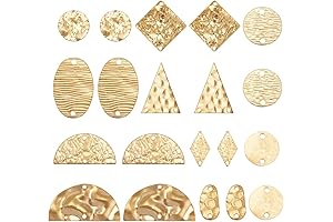 Geometric Charm Connectors for Jewelry Crafting (10 Styles, 60 Pieces)