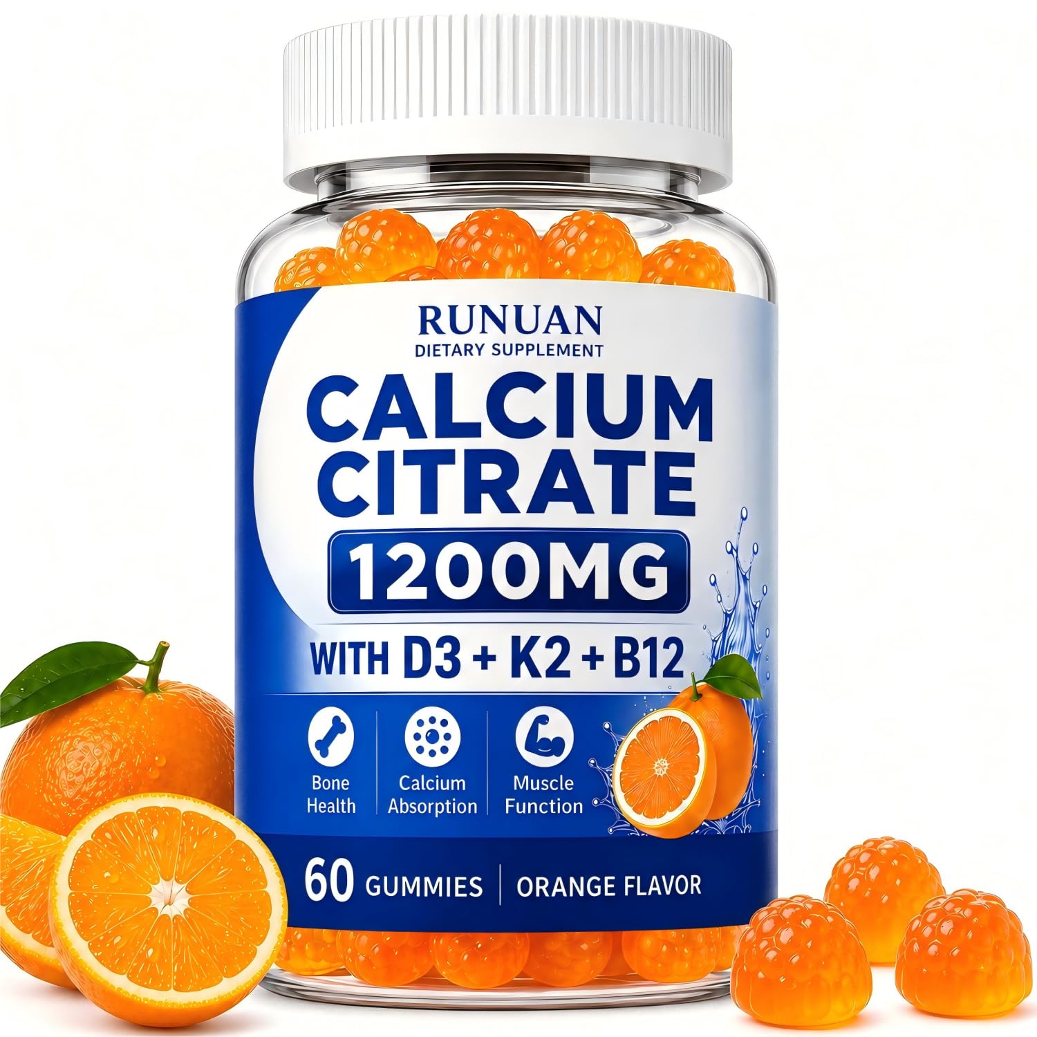 2 Pack Calcium Citrate 1200mg Gummies with Vitamin D3 K2 B12 For Women Men — Amazon image 15