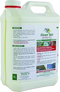 Multirex Antimousse 5 L sans javel, super concentré pH neutre, jusqu’à 500 m², toitures façades terrasses allées, élimine mousses algues lichens taches rouges, application sans rinçage