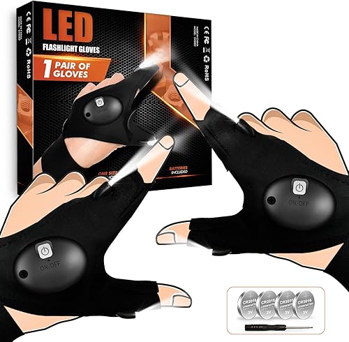 Guantes con linterna LED, regalos para el día de San Valentín para hombres y mujeres, regalos para hombres, regalos para hombres, regalos de