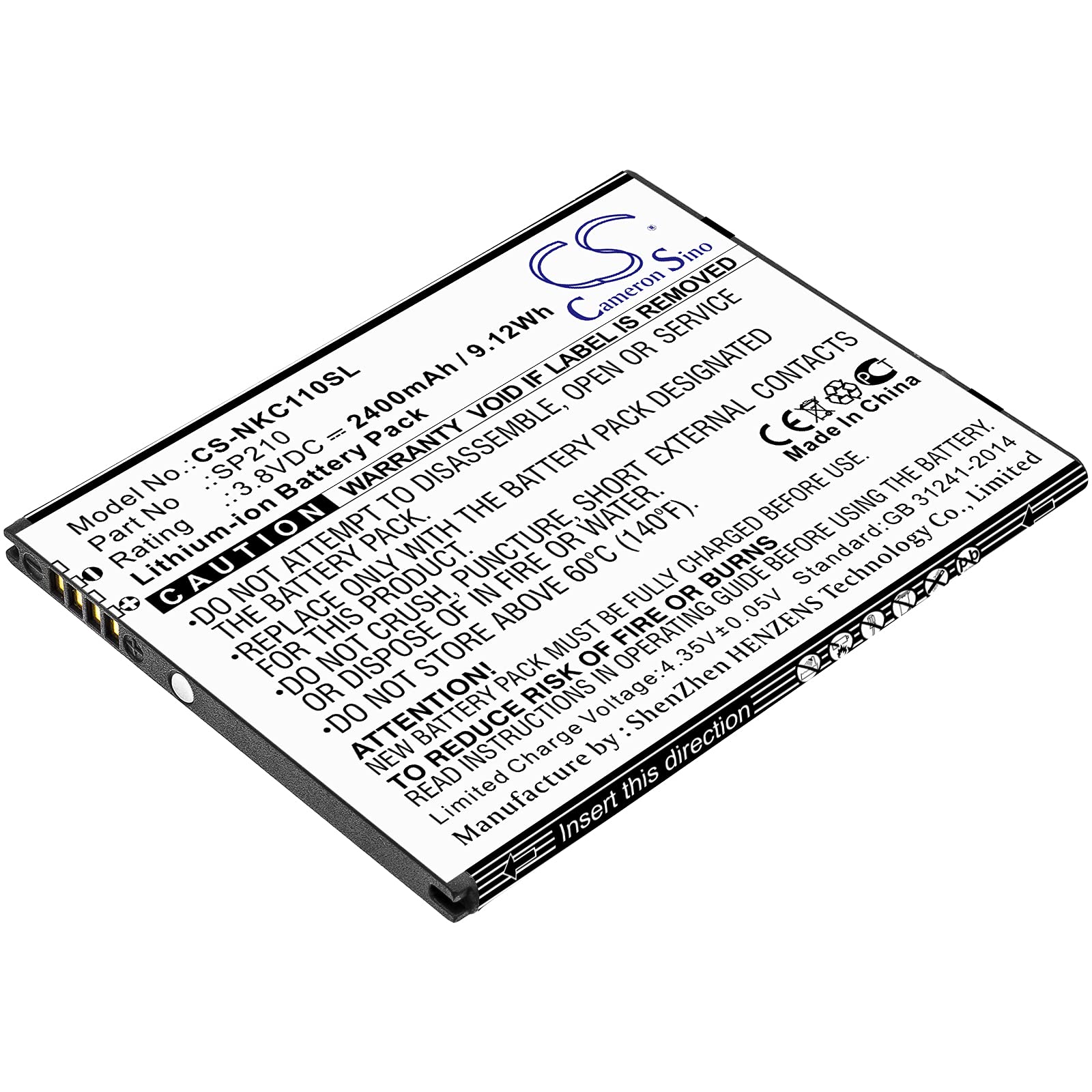 Zenander 3.8V SP210 Battery Replacement for C1 Plus