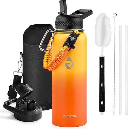 Miniatura 50 de Botella de agua aislada de 24 onzas, de acero inoxidable con triple pared al vacío (fría durante 48 horas, caliente durante 24 horas), a prueba de