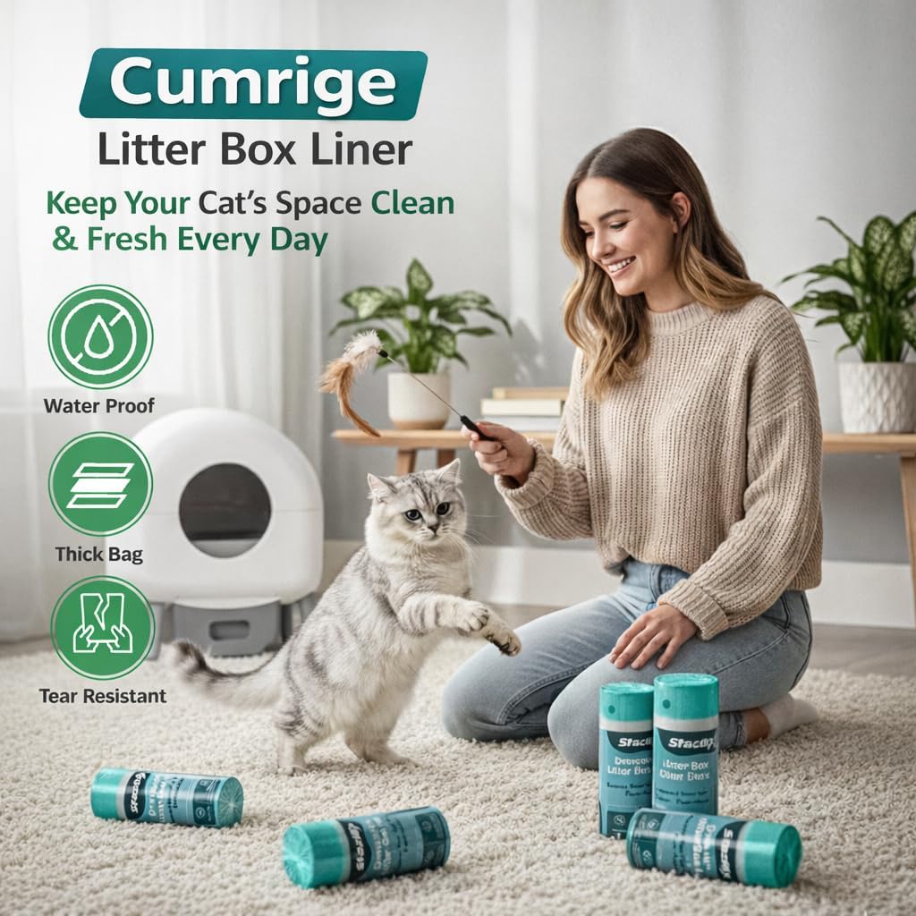 Cat Litter Liners Compatible with Cumrige Litter Box (M2) – 150 Count, Extra Thick, Heavy Duty
