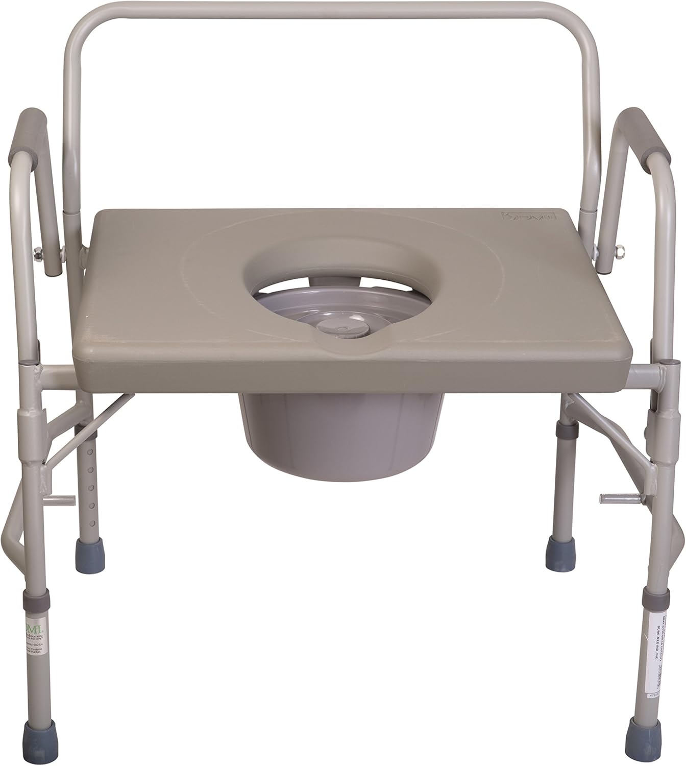 HealthSmart Duro-Med Heavy-Duty Steel Commode Toilet Chair, Safety Frame, Dark Gray : Health & Household
