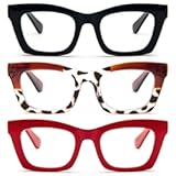 REAVEE Oprah Style Reading Glasses for Women&comma; Blue Light Blocking Stylish Oversized Computer Readers Spring Hinge