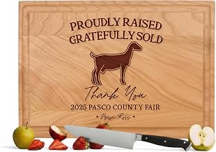 Personalized Goat Livestock Buyer Thank You Cutting Board – Custom Engraved County Fair 4-H or FFA Sponsor Appreciation Gift, Farm Animal Show Keepsake, Handmade Wood Serving or Charcuterie Board