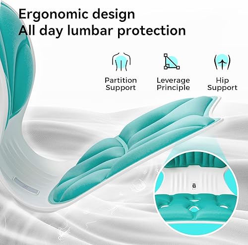 Miniatura 5 de BKT Cojines de asiento de apoyo lumbar, edición grande, silla de oficina engorómica para estudiantes, trabajadores de oficina, madres lactantes