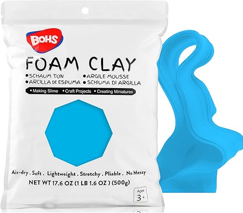 Miniatura 23 de BOHS - Arcilla de espuma moldeable gris - 1.1 libras, maleable, suave, secado al aire - para espejo de flores, cosplay, falso horneado, suministros