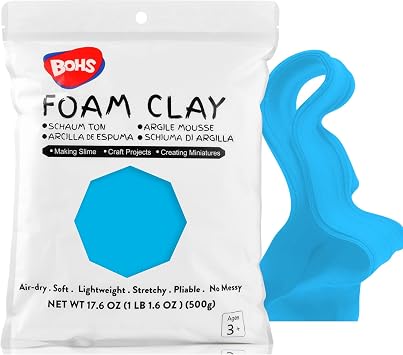 BOHS Foam Clay, Sky Blue Air Dry Modeling Clay, 1.1 lb