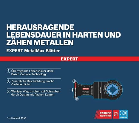 Bosch Professional 5x EXPERT MetalMax AIZ 32 AIT Daldırmalı Testere Bıçakları (Çelik, Paslanmaz çelik, Genişlik 32 mm, Aksesuar Çok Fonksiyonlu Makine)