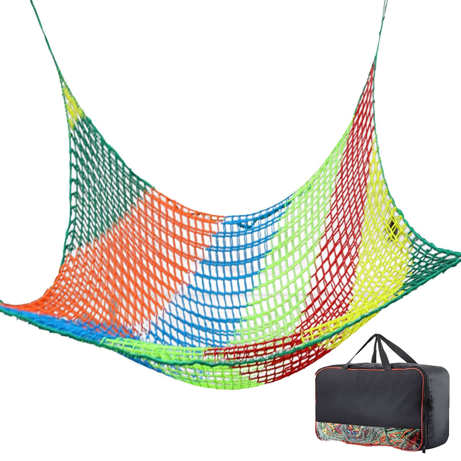 LJBD Kids Climbing Cargo Net Double Layers Knotless Playground Safety Netting Heavy Duty Fall Protection for Treehouse, Monkey Bar, Children's Swing Hammock(Size:3 * 3m(10 * 10ft),Color:Multicolor)