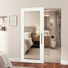 BarnSmith 36"x80" Concealed Barn Door with Mirror, Soft Close Hardware Kits